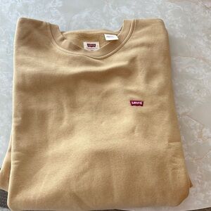Levi's Tan Crewneck Sweater Classic Cotton Blend